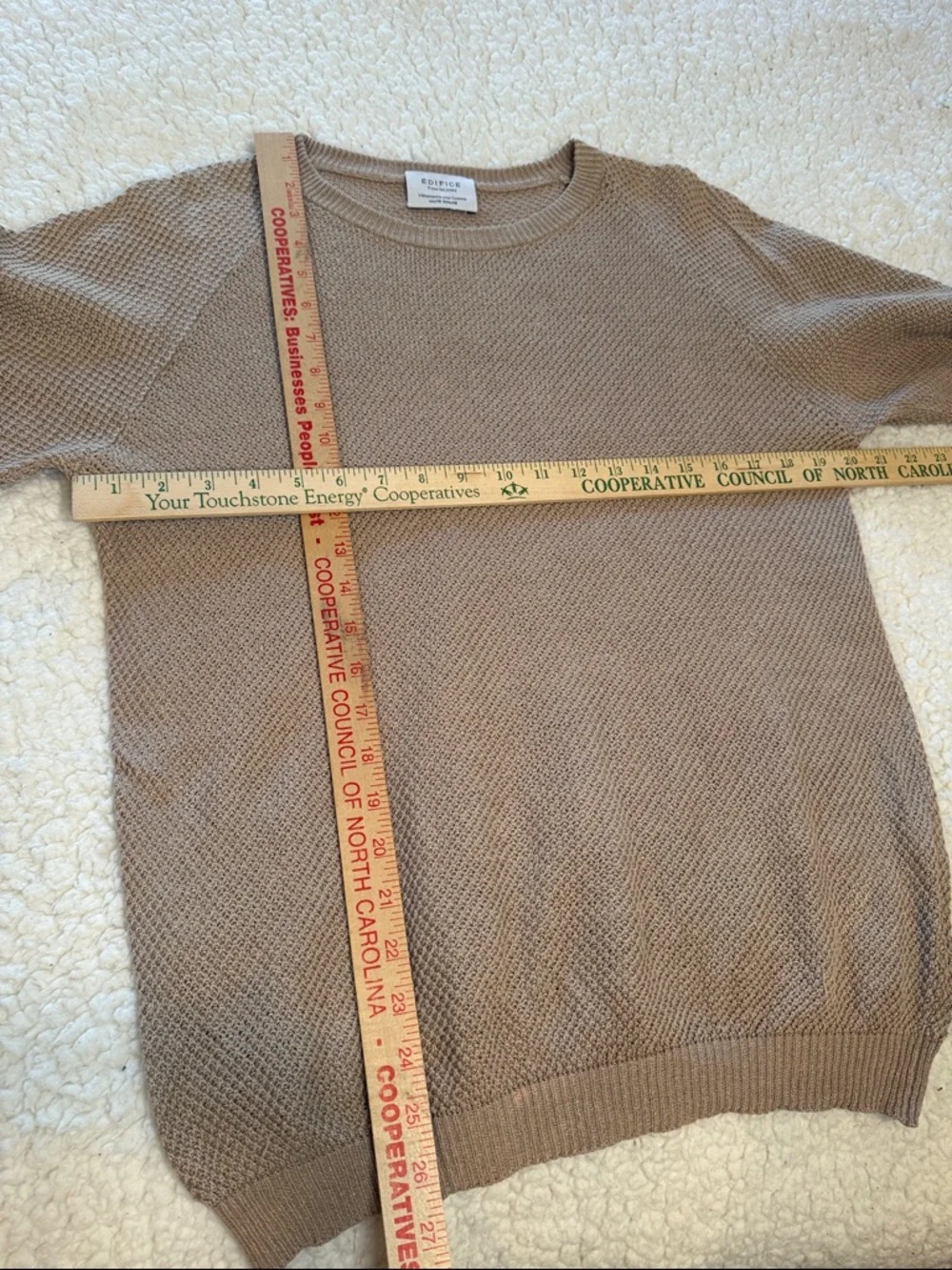 Men's Edifice Short-Sleeve Waffle Knit Sweater in Taupe, size small (EU 46)
